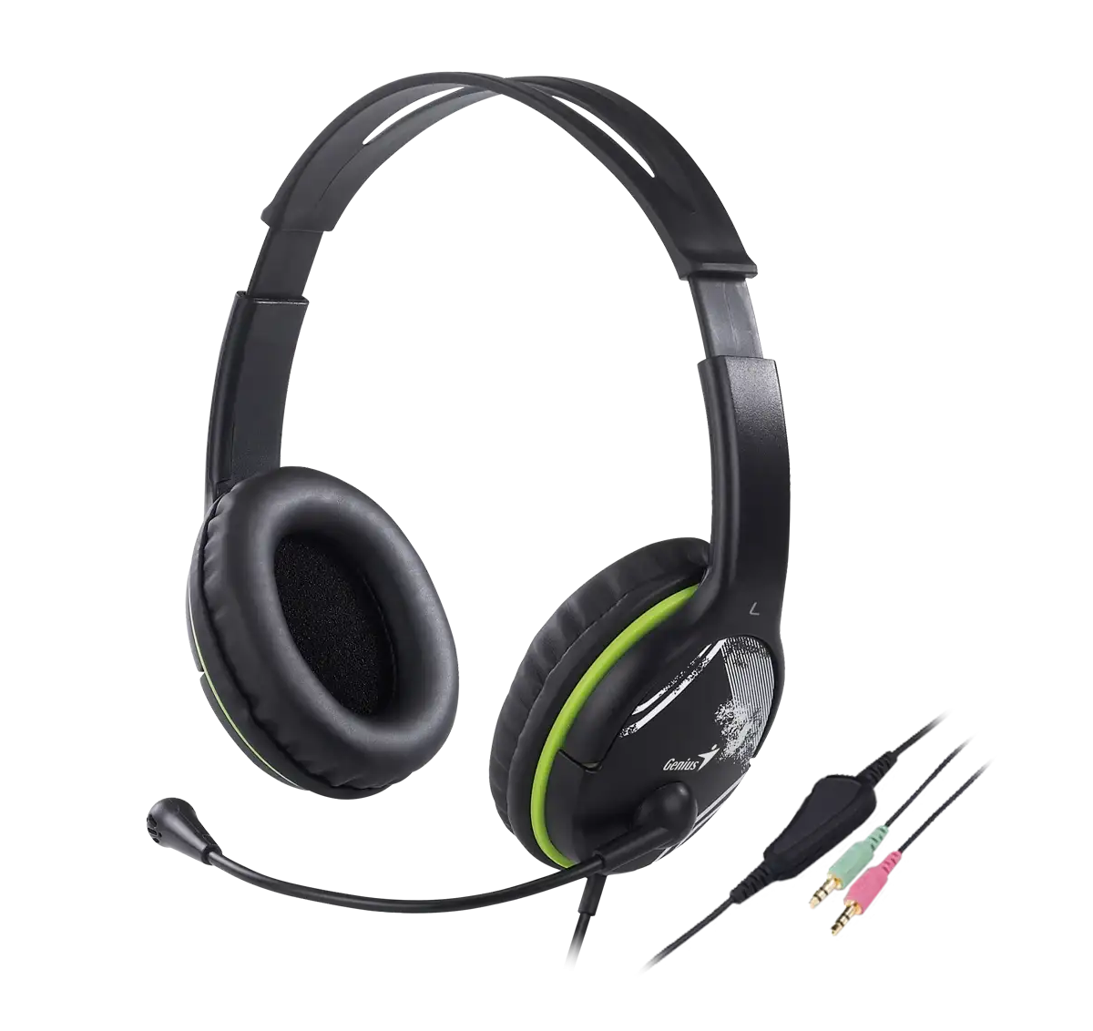 Auricular C/mic Genius Hs-400a,green,+single Jack Cable (2091) - I-Computacion