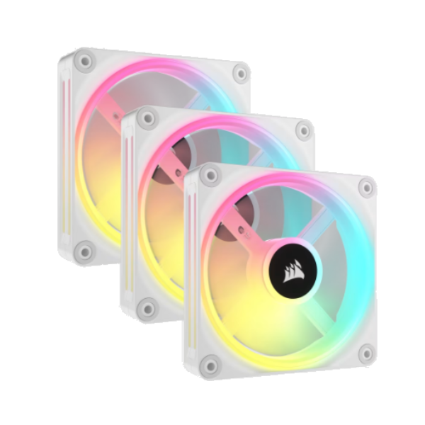 Fan Cooler Corsair Icue Link Qx120 RGB 120mm Magnetic Dome White Pack X3 (7985) - I-Computacion