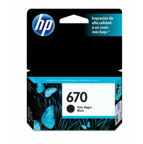 Hp 670 Black Ink Cartridge Cz113al (9980) - I-Computacion