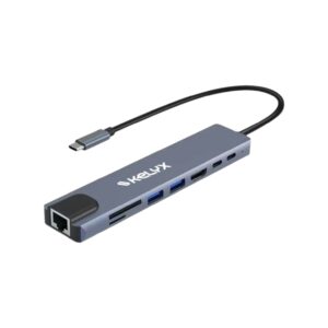 Hub Kelyx 8en1 Type C HDMI SD USB 2.0 x2 / USB 3.0 x2 RJ45 (7886)