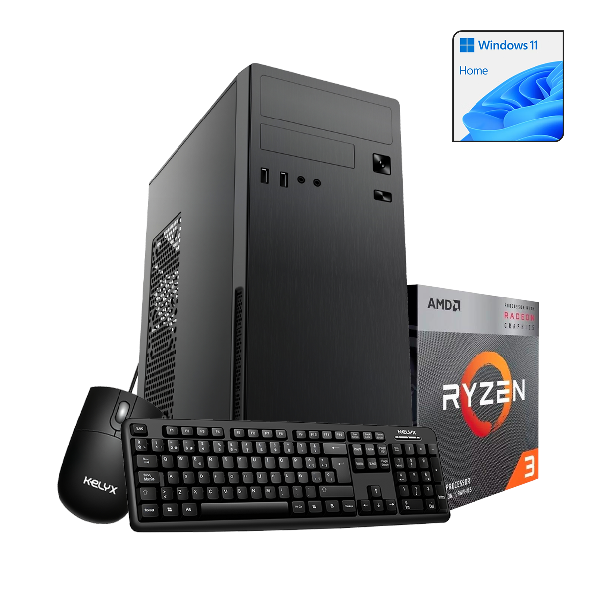 Pc Kelyx Amd Ryzen 3-3200g 8gb M.2 256g Win 11 Home (5536) - I-Computacion