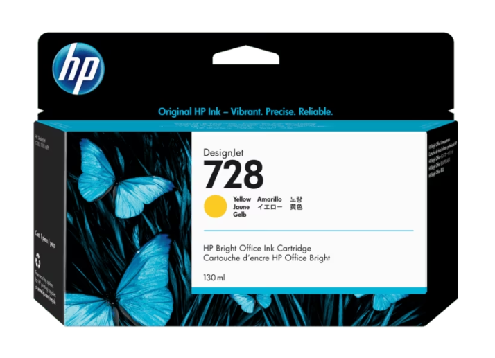 F9j65a Hp 728 130-ml Yellow Ink Cartridge (7848) - I-Computacion