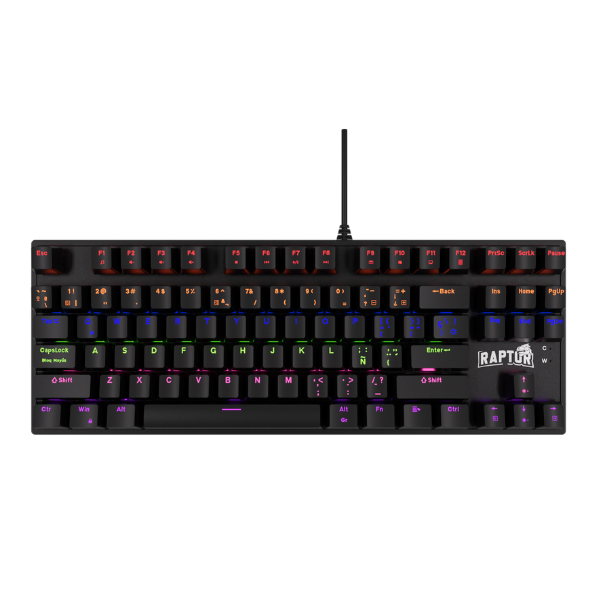 Teclado Gamer Raptor Fireclaw M87 Mecanico Retroiluminado Switch Red Outemu (2146) - I-Computacion