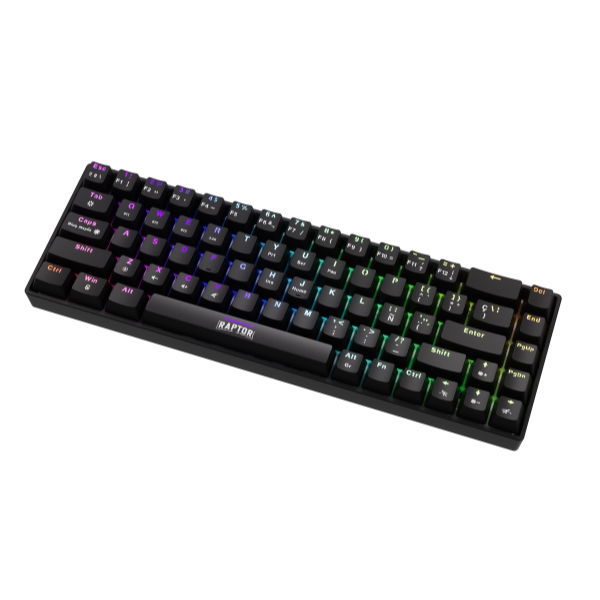 Teclado Gamer Raptor Fireclaw M68 Wireless Mecanico Retroiluminado Red Outemu (7336) - I-Computacion