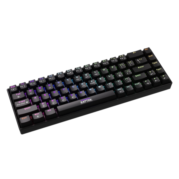 Teclado Gamer Raptor Fireclaw M68 Wireless Mecanico Retroiluminado Red Outemu (7336) - I-Computacion