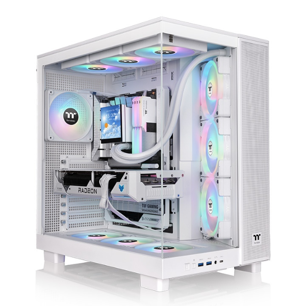 Gabinete Tt View 380 Xl Mid-tower Tg X2 Fan ARGB X1 Reverse Fan X3 Snow (9682) - I-Computacion