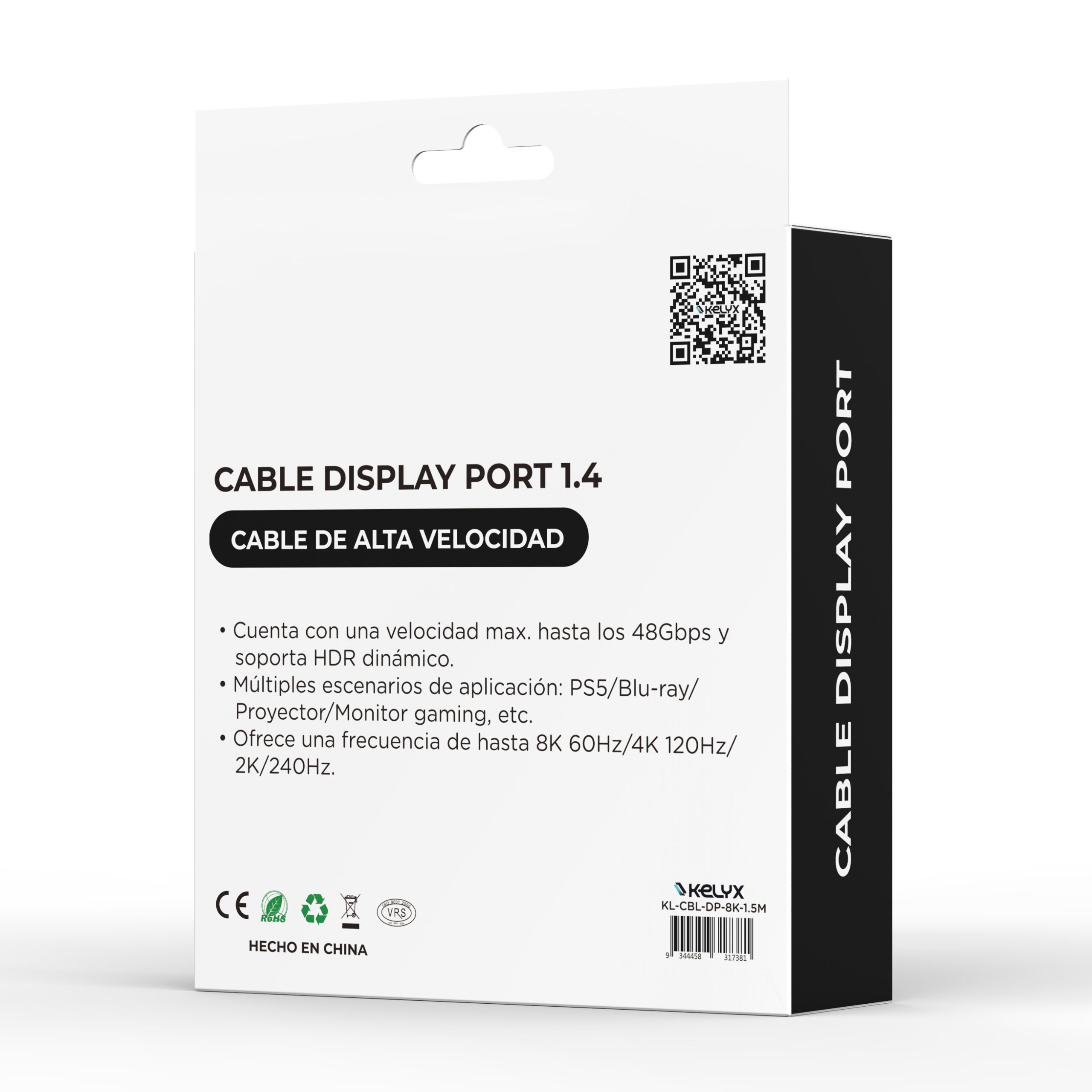 Cable Kelyx Display Port 1.4 4k a 120hz / 8k 60hz 32gbps 1.5 Mt (7381) - I-Computacion
