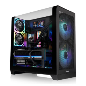 Gabinete Tt View 390 Air Mid- Tg Curvo Fan X2 Black (8845) - I-Computacion