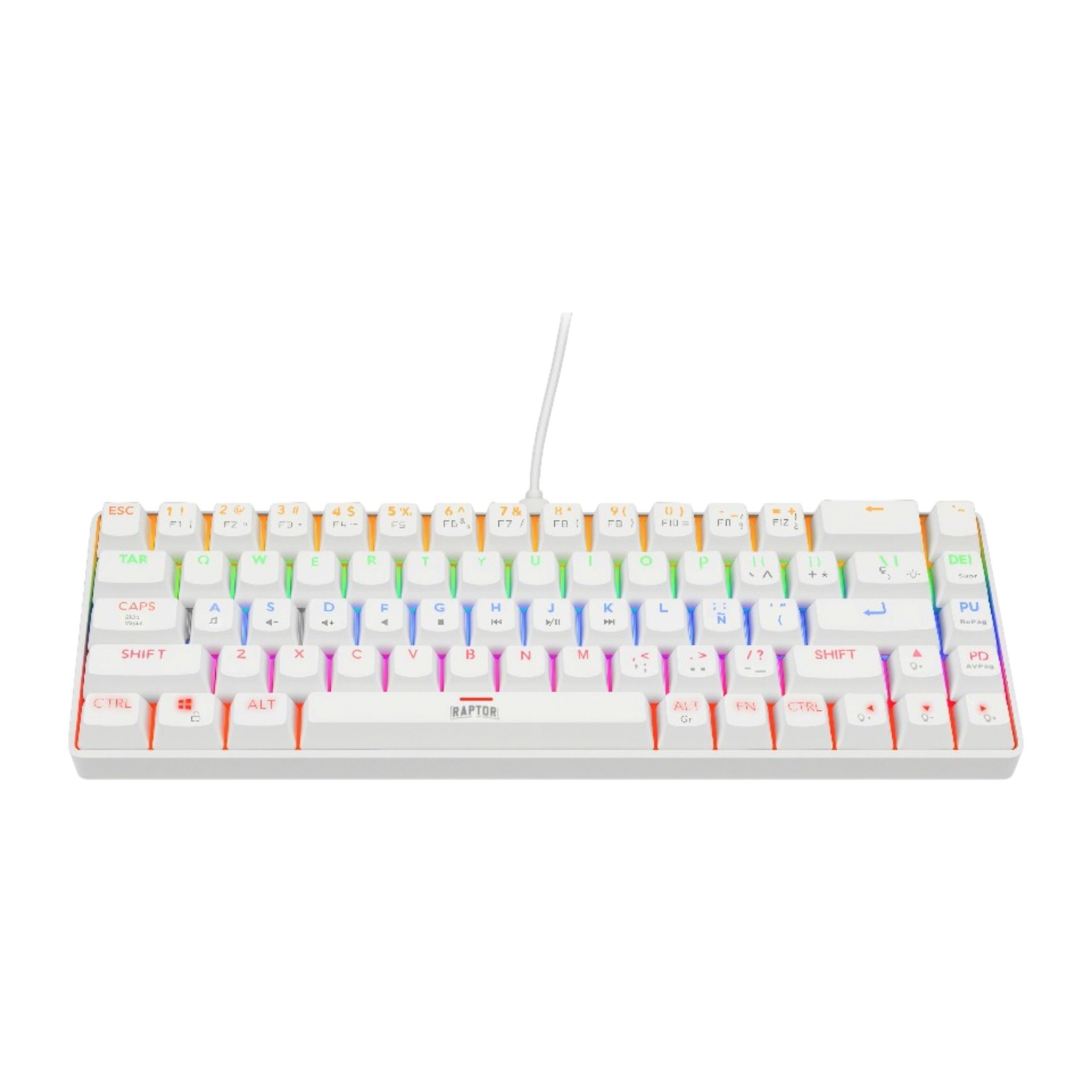 Teclado Gamer Raptor Fireclaw M68 Mecanico Retroiluminado Switch Red Outemu White (7879) - I-Computacion