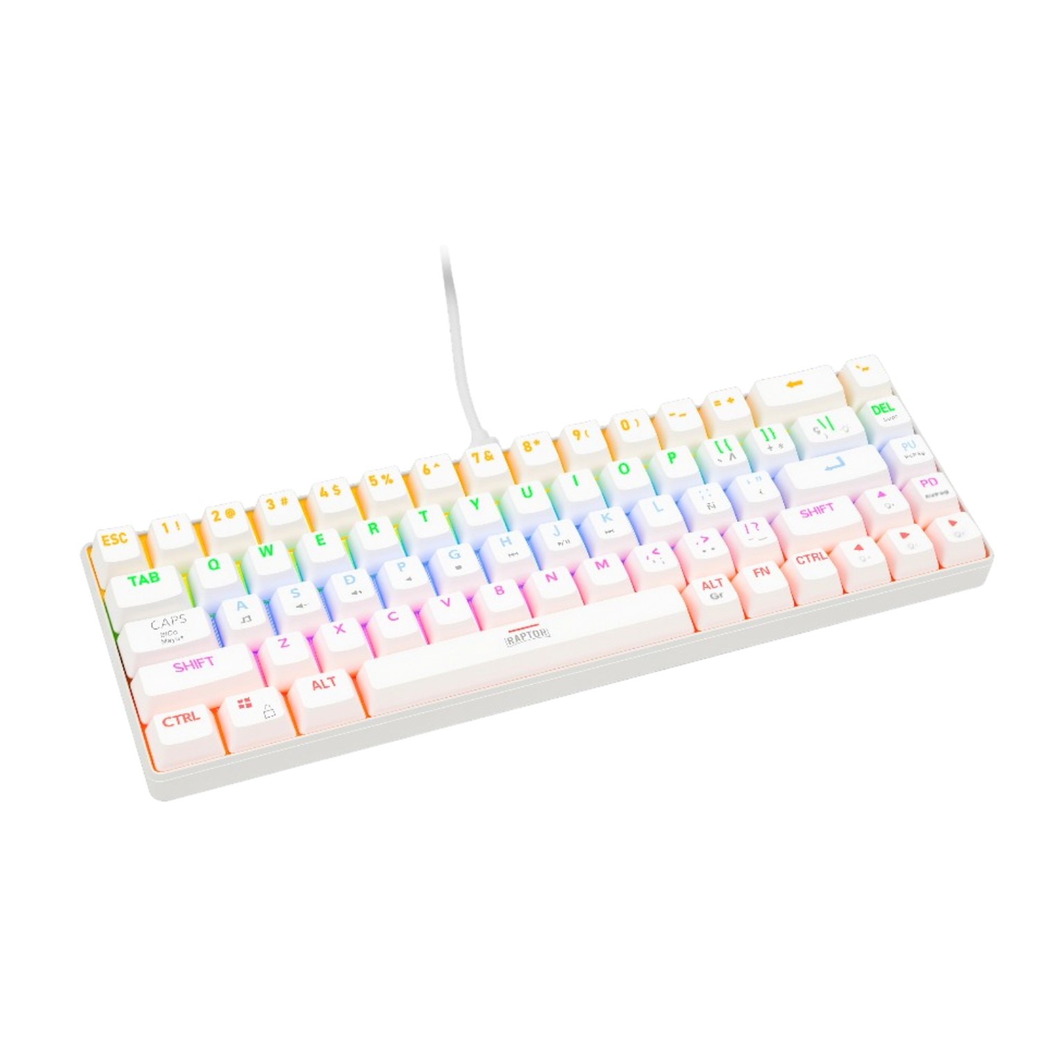 Teclado Gamer Raptor Fireclaw M68 Mecanico Retroiluminado Switch Red Outemu White (7879) - I-Computacion