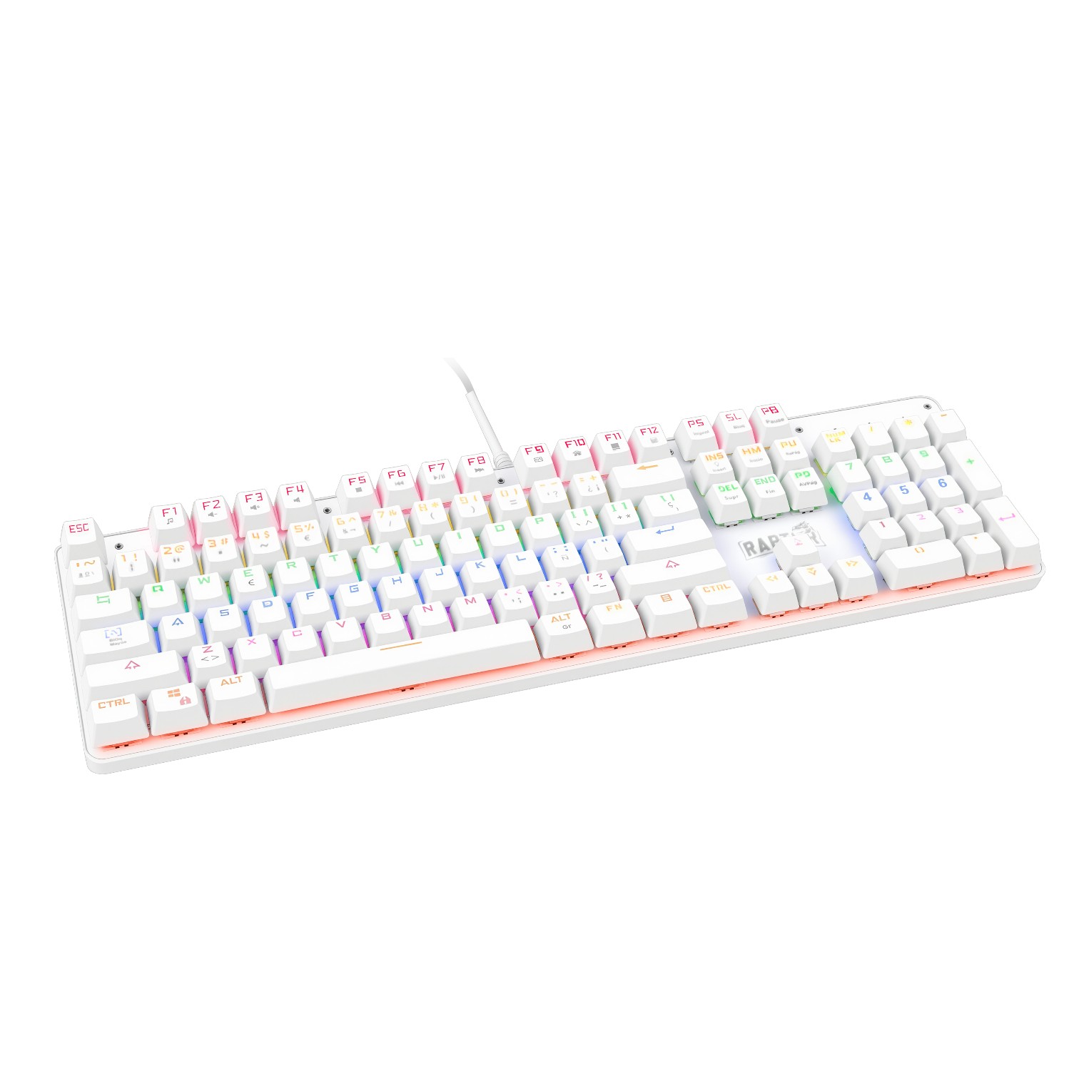 Teclado Gamer Raptor Fireclaw M104 Mecanico Retroiluminado Switch Red Outemu White (7862) - I-Computacion