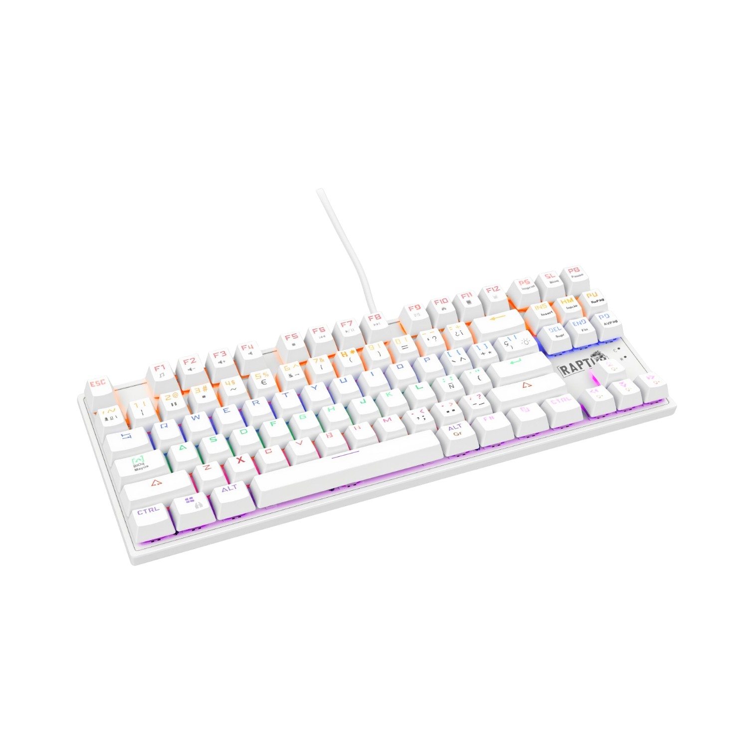 Teclado Gamer Raptor Fireclaw M87 Mecanico Retroiluminado Switch Red Outemu White (7855) - I-Computacion