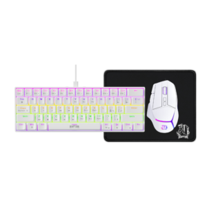 Combo Gamer Raptor Teclado Mecánico 68 Teclas White + Mouse RGB 8000dpi White + Mouse Pad S (3101) - I-Computacion