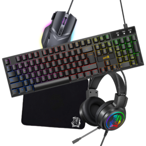 Combo Gamer Raptor Teclado Mecánico 104 Teclas + Mouse RGB 7200dpi + Mouse Pad S + Auricular 3.5 (3088) - I-Computacion
