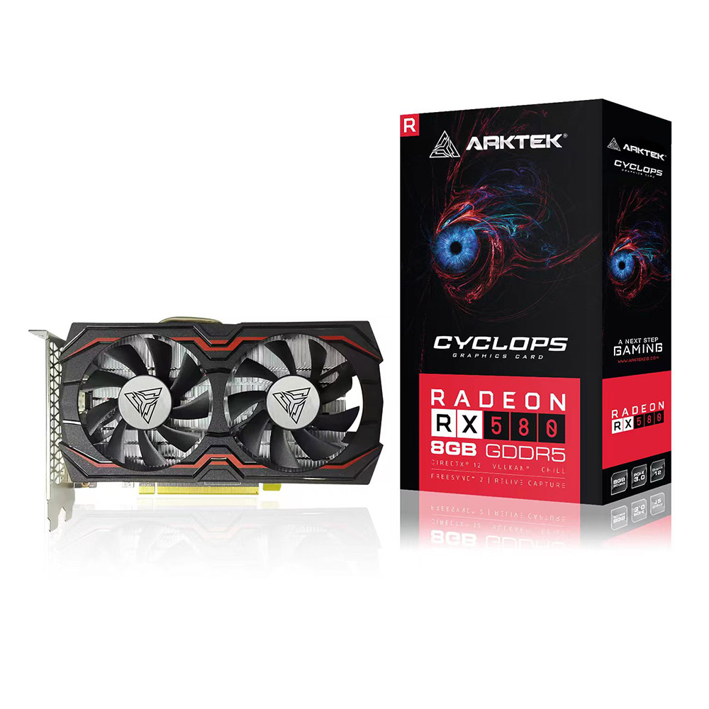 Placa de Video Arktek Radeon RX 580 DDR5 8gb 256 Bit Dual Fa - I-Computacion