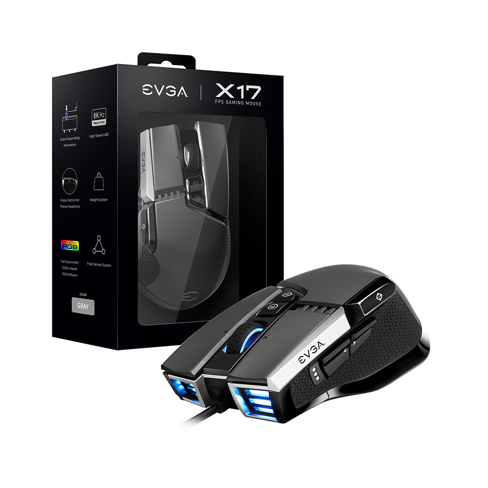 Mouse Evga X17 Gaming Grey - I-Computacion