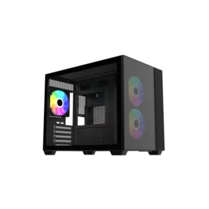 Gabinete Cooler Master Elite 461 Mini Tower 3 Fans Tempered Glass Black S/fuente - I-Computacion