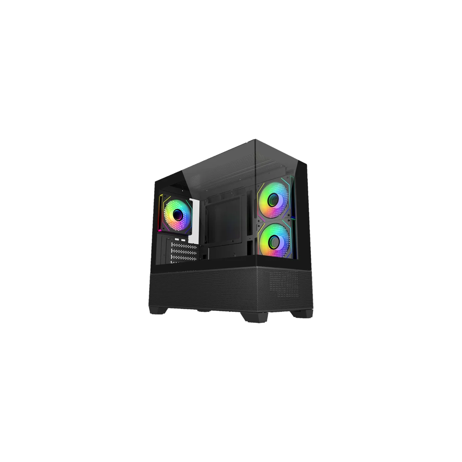 Gabinete Cooler Master Elite 490 Mini Tower 3 Fans 120mm ARGB Tempered Glass Black S/fuente - I-Computacion